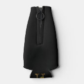 Zonnebloemen met zwarte en goudletters H Flesjeskoeler (Achterkant)