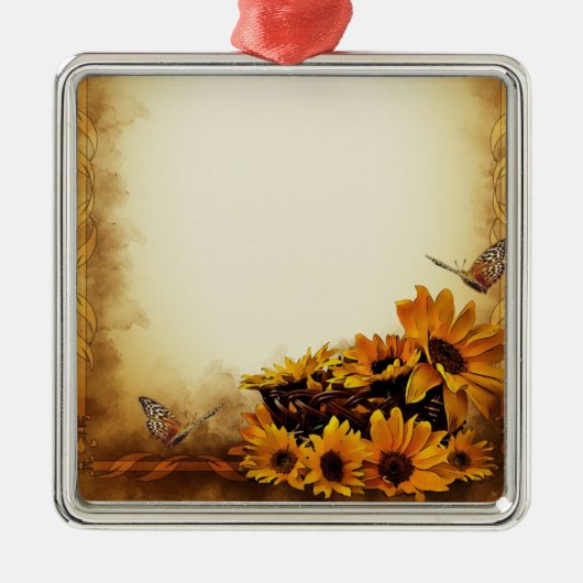 Zonnebloemen Metalen Ornament (Voorkant)