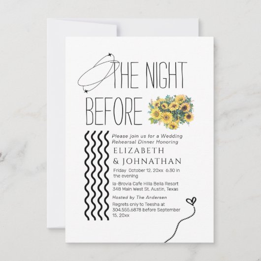 Zonnebloemen Minimumscript de nacht voor Kaart (Voorkant)