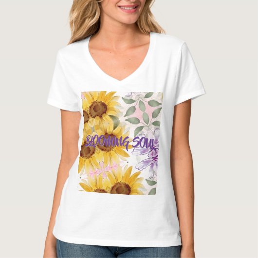 Zonnebloemen Mix Design T-shirt (Voorkant)
