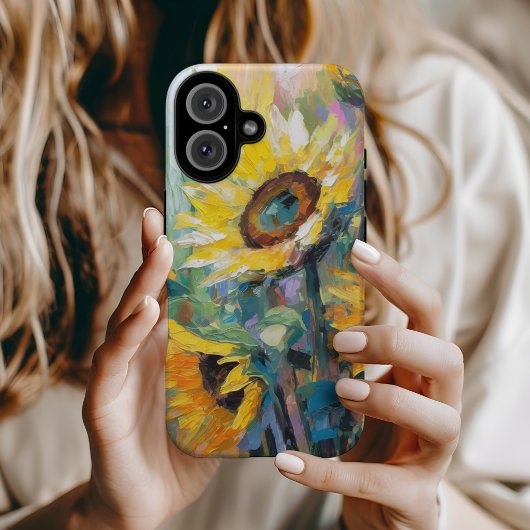 Zonnebloemen Moderne Abstracte Bloemen Schilderij Case-Mate iPhone Case