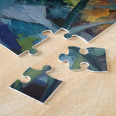 Zonnebloemen Moderne Abstracte Bloemen Schilderij Legpuzzel (Zijkant)