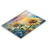 Zonnebloemen Moderne Abstracte Bloemen Schilderij Notitieboek (Linkerzijde)