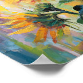 Zonnebloemen Moderne Abstracte Bloemen Schilderij Poster (Hoek)