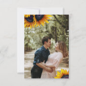 Zonnebloemen moderne FOTO save the date bruiloft (Achterkant)