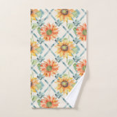 Zonnebloemen Moderne Waterverf bloemen Bad Handdoek (Handdoek)