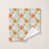 Zonnebloemen Moderne Waterverf bloemen Bad Handdoek (Wasdoekje)