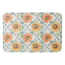 Zonnebloemen Moderne Waterverf bloemen Badmat