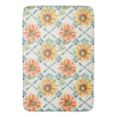 Zonnebloemen Moderne Waterverf bloemen Badmat (Voorkant Verticaal)