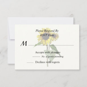 Zonnebloemen moeder en kind RSVP kaartje