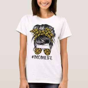 Zonnebloemen moeder leven rommelig broodje haar zo t-shirt