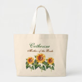  zonnebloemen Moeder van de Bride Douane Naam Grote Tote Bag (Voorkant)