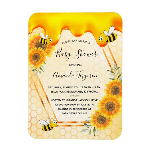 Zonnebloemen moeder voor bijen baby shower uitnodi magneet (Verticaal)