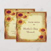  zonnebloemen Moederdag Brunch Kaart (Voorkant / Achterkant)