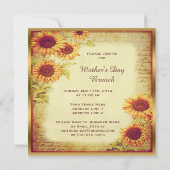  zonnebloemen Moederdag Brunch Kaart (Achterkant)
