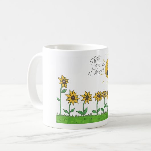 Zonnebloemen - Mok Cartoon (Voorkant links)