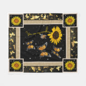 Zonnebloemen Monarchvlinder U bent mijn zonneschij Fleece Deken (Voorkant (Horizontaal))