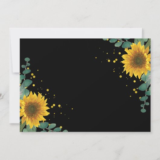 Zonnebloemen Monogram Fotoaankondiging Afstuderen Aankondiging (Achterkant)