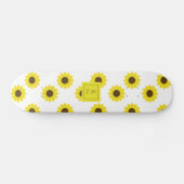 Zonnebloemen Monogram Hand Lettering Floral Chic Persoonlijk Skateboard (Horizontaal)