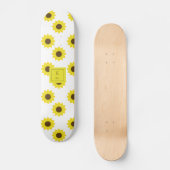 Zonnebloemen Monogram Hand Lettering Floral Chic Persoonlijk Skateboard (Voorkant)