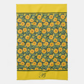 Zonnebloemen Monogram Keukenhanddoek (Verticaal)