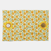 Zonnebloemen Monogram Keukenhanddoek (Horizontaal)