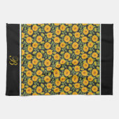 Zonnebloemen Monogram Keukenhanddoek (Horizontaal)