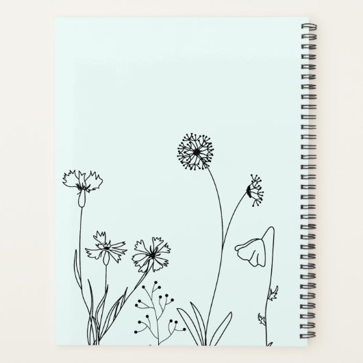 Zonnebloemen monogram vlinders letter I Planner (Achterkant)