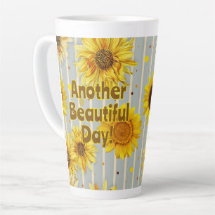 Zonnebloemen Mooie Dag Zeggen Latte Mok