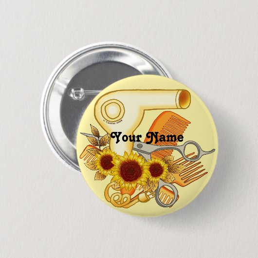 Zonnebloemen Mooie pin knop Ronde Button 5,7 Cm (Voorkant /achterkant)