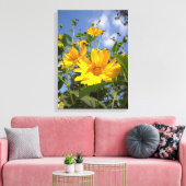 Zonnebloemen N Sky Wrapped Canvas (Insitu (Woonkamer))