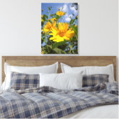 Zonnebloemen N Sky Wrapped Canvas (Insitu (Slaapkamer))