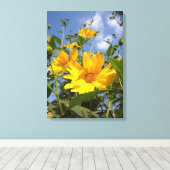 Zonnebloemen N Sky Wrapped Canvas (Insitu (Houten vloer))