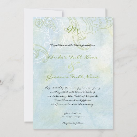 Zonnebloemen 'n Zwemelen, huwelijksuitnodiging Kaart (Voorkant)