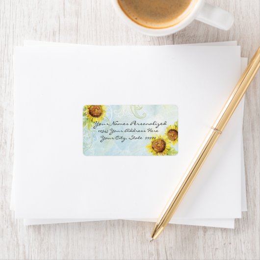 Zonnebloemen 'n Zwemelen, Weddenschap-etiketten Etiket (Insitu)