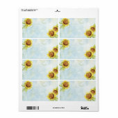 Zonnebloemen 'n Zwemelen, Weddenschap-etiketten Etiket (Full Sheet)