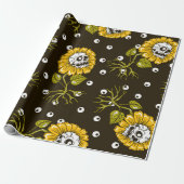 zonnebloemen naadloos cadeaupapier (Uitgerold)