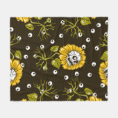 zonnebloemen naadloos fleece deken (Voorkant (Horizontaal))