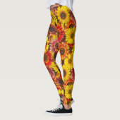 Zonnebloemen Naadloos Patroon Leggings (Links)