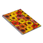 Zonnebloemen Naadloos Patroon Notitieboek (Rechterzijde)