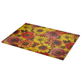 Zonnebloemen Naadloos Patroon Snijplank (Hoek)