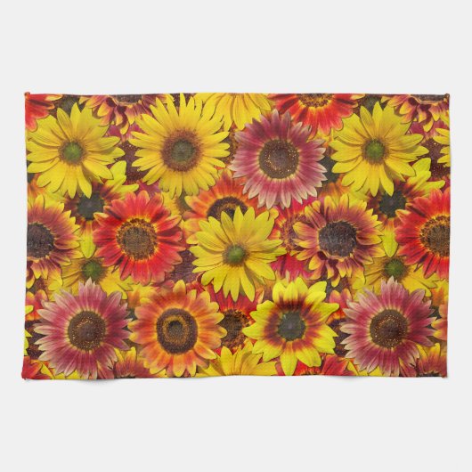Zonnebloemen Naadloos Patroon Theedoek (Horizontaal)