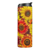 Zonnebloemen Naadloos Patroon Thermosbeker (Gedraaid links)