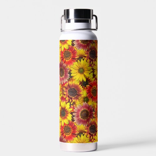 Zonnebloemen Naadloos Patroon Waterfles (Achterkant)