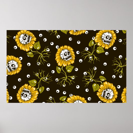 zonnebloemen naadloos poster (Voorkant)