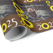 Zonnebloemen Nationale GraduPartij Bruin Cadeaupapier (Rol Hoek)