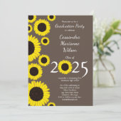 Zonnebloemen Nationale GraduPartij Bruin Grijs Kaart (Staand voorkant)