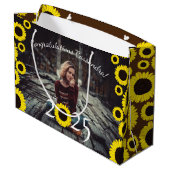 Zonnebloemen Nationale GraduPartij Maroon Groot Cadeauzakje (Achterkant Gekanteld)