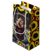 Zonnebloemen Nationale GraduPartij Maroon Klein Cadeauzakje (Achterkant Gekanteld)