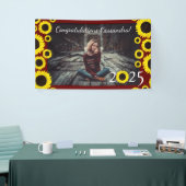 Zonnebloemen Nationale GraduPartij Maroon Spandoek (Beurs)